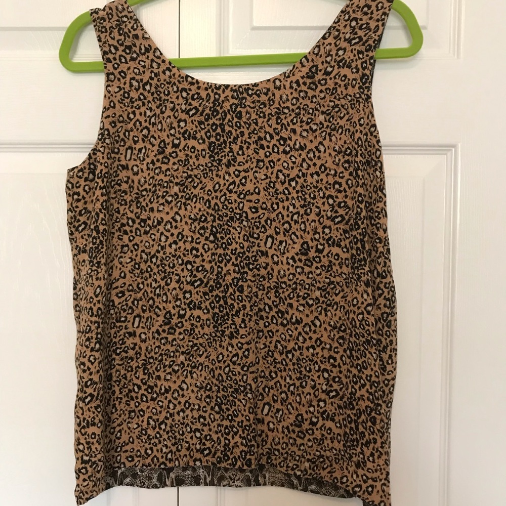 Sleeveless Silk Shirt Animal/Reptile Print